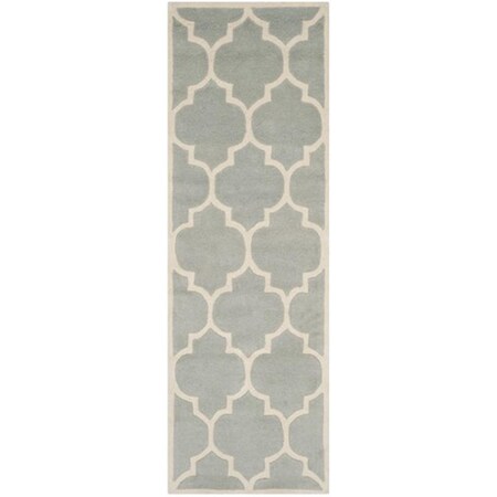 Safavieh Chatham Hand Tufted Rectangle Rug- Grey - Ivory- 2 ft. 3 in. x 13 ft. CHT733E-213